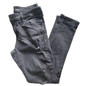 Old Navy Rockstar Super Skinny Women's 6 Black Distressed Ripped Stretch Jeans